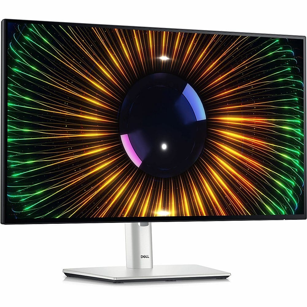 Front. Dell - UltraSharp 23.8" IPS LED FHD 120Hz Monitor (USB, HDMI) - Silver.