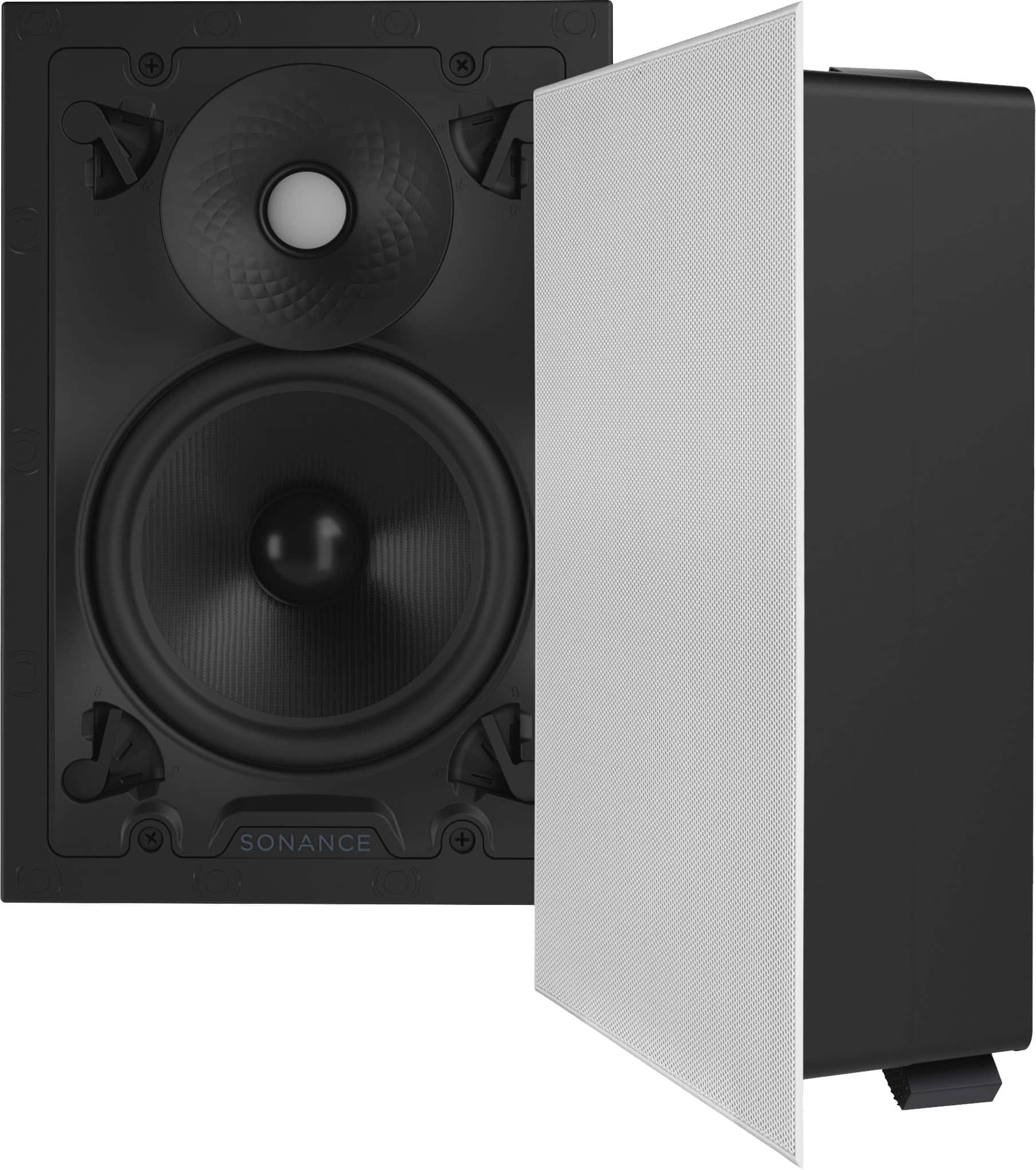 Front. Sonance - VX66 RECTANGLE - Visual Experience Series 6" Medium Rectangle 2-Way Speakers (Pair) - Paintable White.