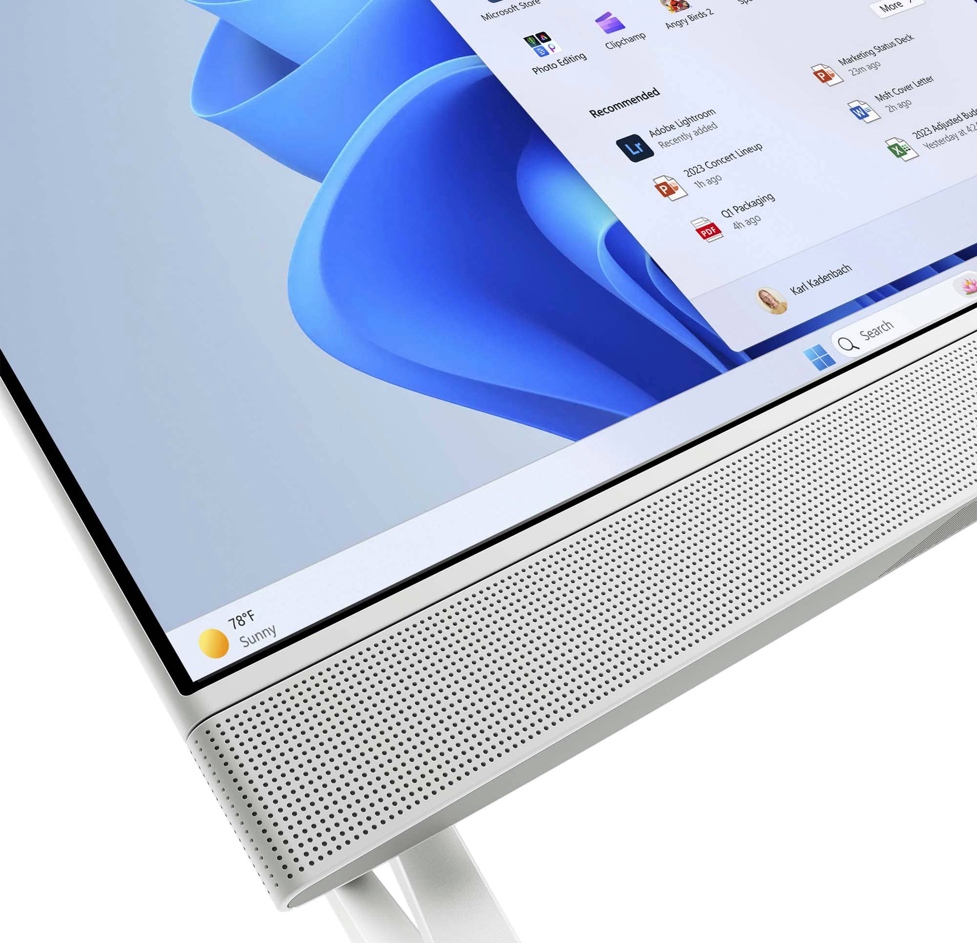 The text on the image is:
"Sda . Mora Microsolt Beds2 hegry Cipchamp Scatus Deck 2 T Photo Editing Markeling aqp 23m LetAs Mt Cover Recommended Lightroom 2 due Ba Adebe added 2023 Adjueted A Lr Recently Lineup Yesterday 2023 Concert 1 ago P D Packaging 4 ago PO4 Kad Kadenbach Search 78F Sunny"
I cannot group or correct this text as it appears to be a random combination of words and phrases without any coherent meaning or structure.