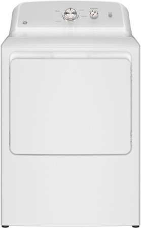GE - 6.2 Cu. Ft. Electric Dryer with Shallow Depth Design - White with Silver Matte