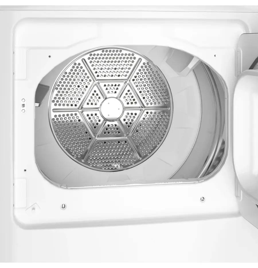 Alt View 12. GE - 6.2 Cu. Ft. Electric Dryer with Shallow Depth Design - White with Silver Matte.