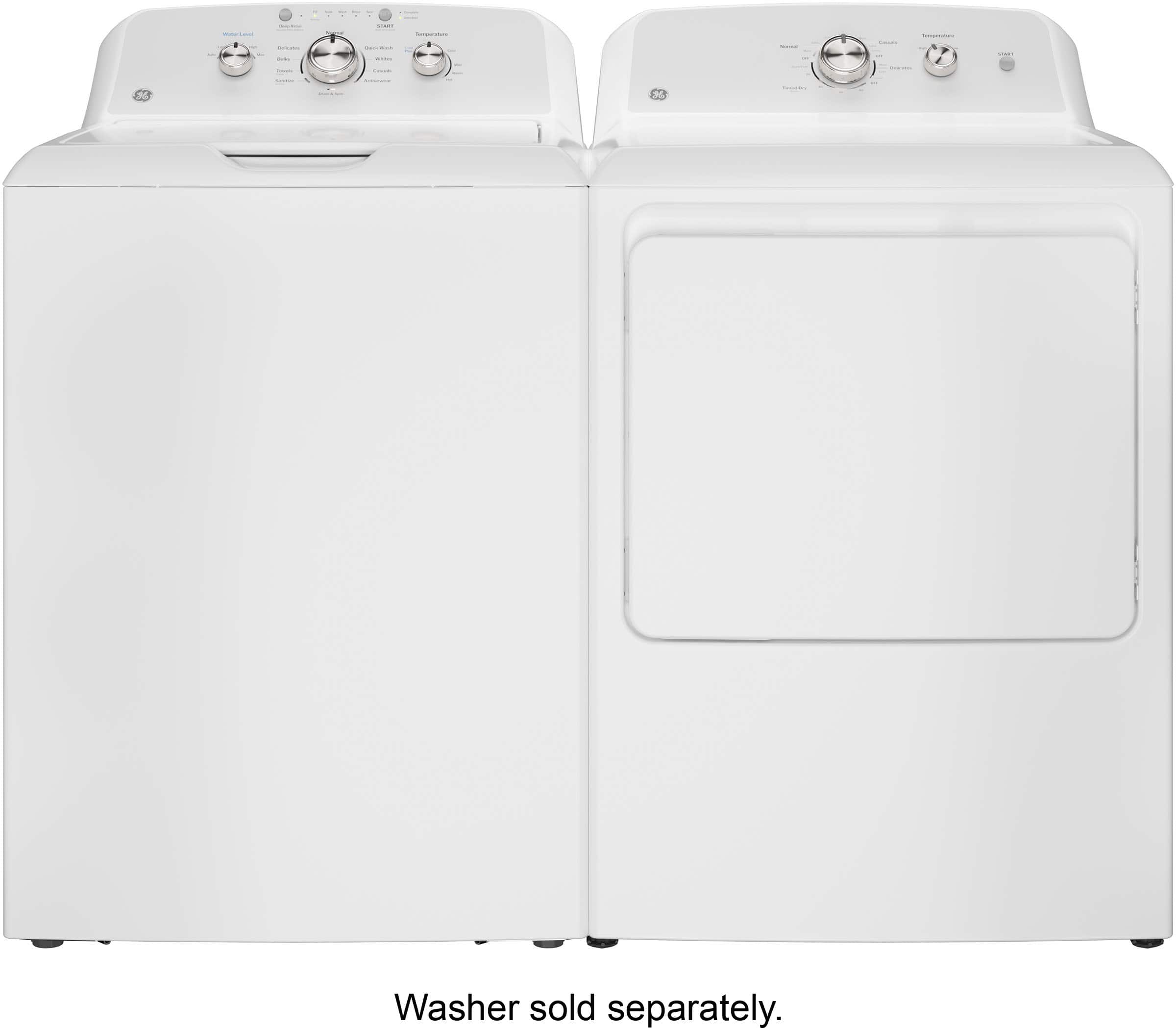 Alt View 13. GE - 6.2 Cu. Ft. Electric Dryer with Shallow Depth Design - White with Silver Matte.