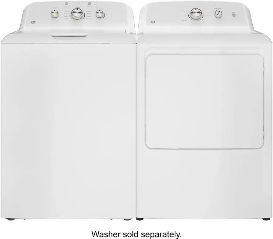 Alt View 13. GE - 6.2 Cu. Ft. Electric Dryer with Shallow Depth Design - White with Silver Matte.