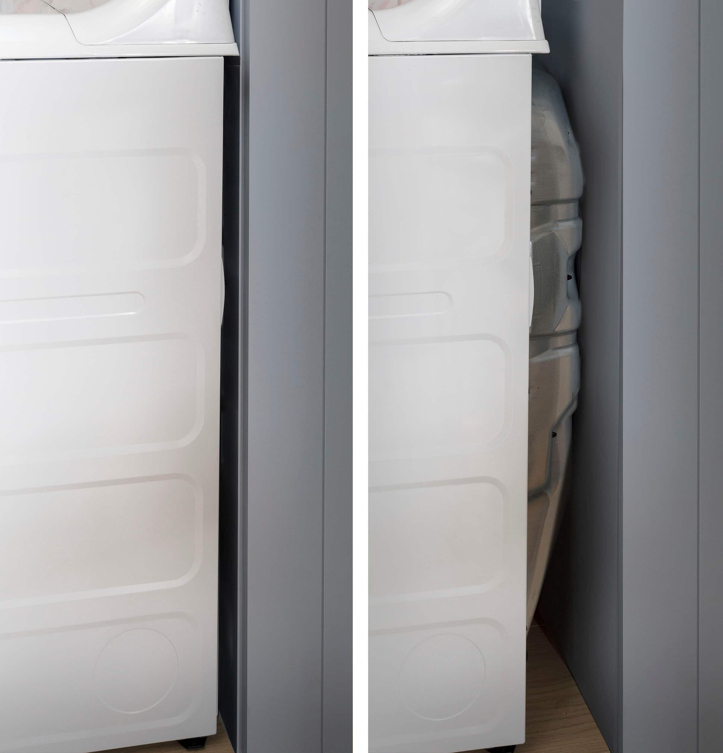 Alt View 19. GE - 6.2 Cu. Ft. Electric Dryer with Shallow Depth Design - White with Silver Matte.