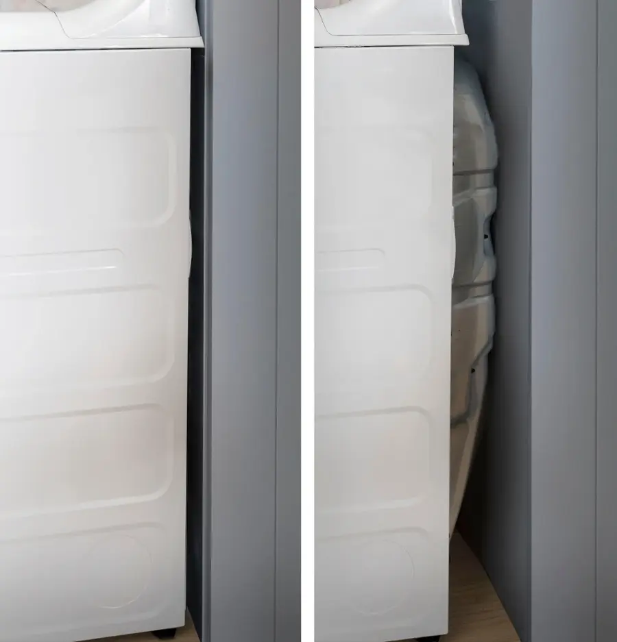 Alt View 19. GE - 6.2 Cu. Ft. Electric Dryer with Shallow Depth Design - White with Silver Matte.