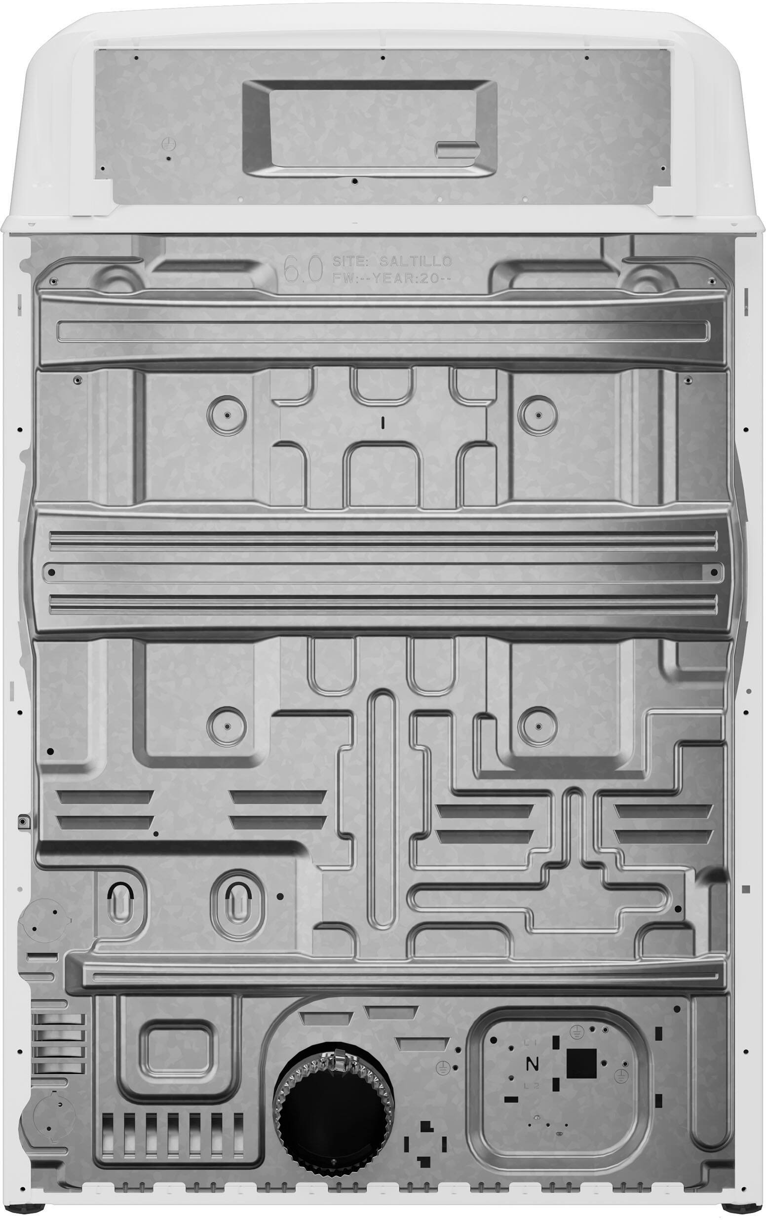 Alt View 20. GE - 6.2 Cu. Ft. Electric Dryer with Shallow Depth Design - White with Silver Matte.