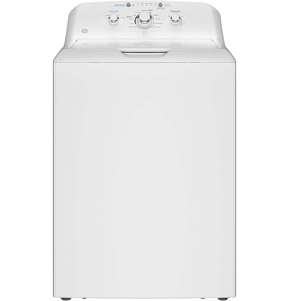 GE - 4.0 Cu. Ft. High-Efficiency Top Load Washer with Water Level Control - White - Front_Zoom