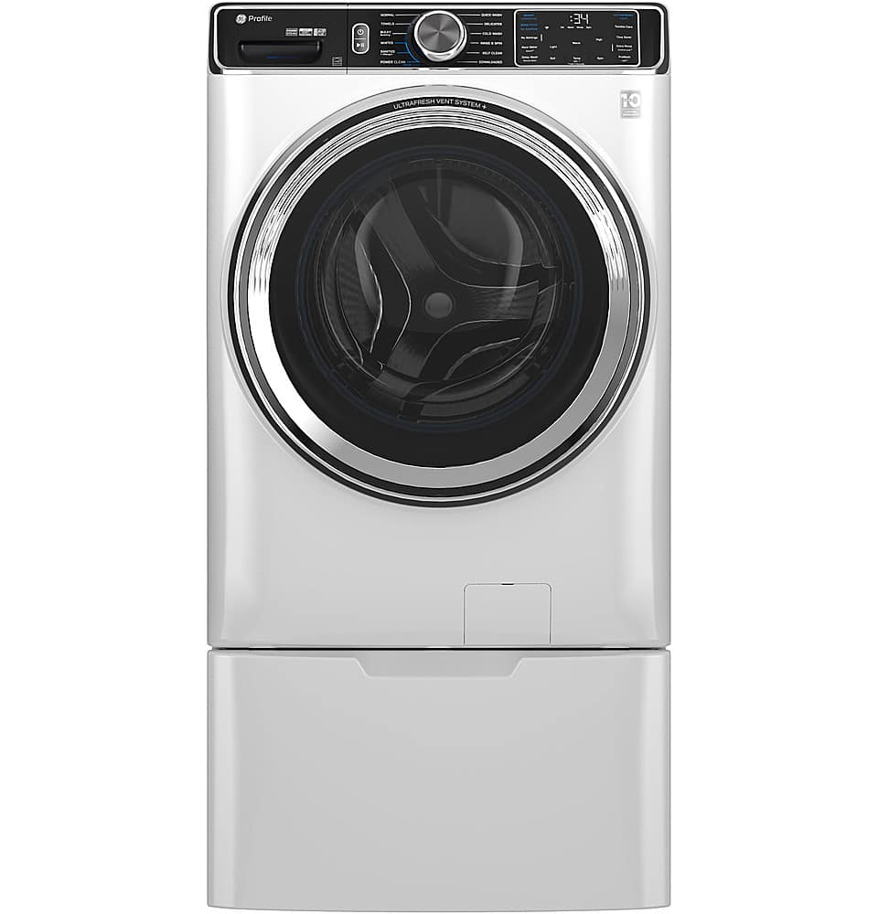 Alt View 18. GE Profile - 5.3 Cu. Ft. Stackable Smart Front Load Washer with Steam and UltraFresh Vent System+ With OdorBlock - White.