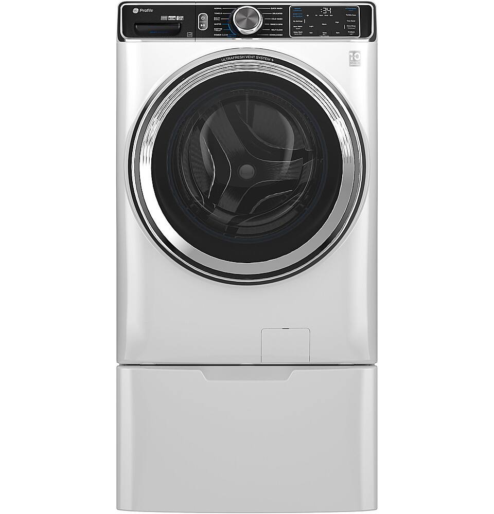Alt View 18. GE Profile - 5.3 Cu. Ft. Stackable Smart Front Load Washer with Steam and UltraFresh Vent System+ With OdorBlock - White.