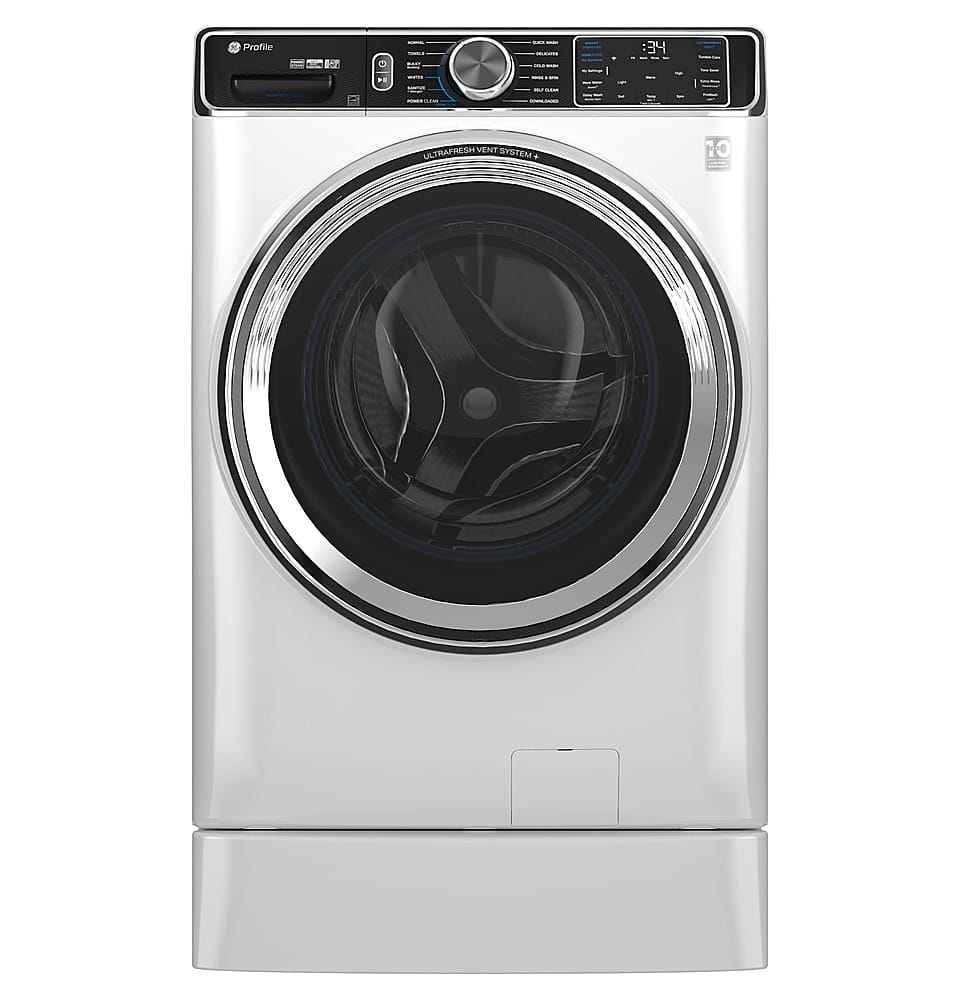 Alt View 21. GE Profile - 5.3 Cu. Ft. Stackable Smart Front Load Washer with Steam and UltraFresh Vent System+ With OdorBlock - White.