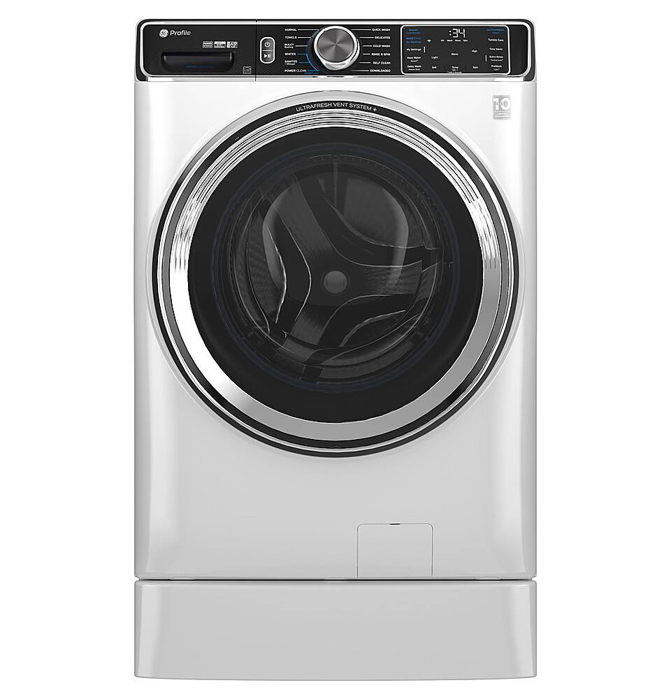 Alt View 21. GE Profile - 5.3 Cu. Ft. Stackable Smart Front Load Washer with Steam and UltraFresh Vent System+ With OdorBlock - White.