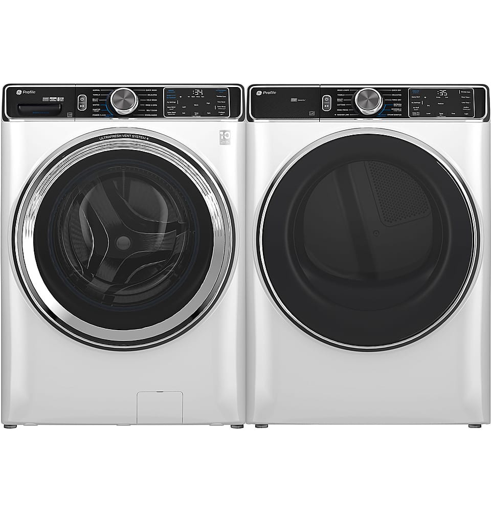 Alt View 23. GE Profile - 5.3 Cu. Ft. Stackable Smart Front Load Washer with Steam and UltraFresh Vent System+ With OdorBlock - White.