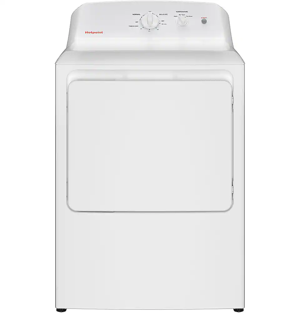 Front. Hotpoint - 6.2 Cu. Ft. Gas Dryer with Auto Dry - White.