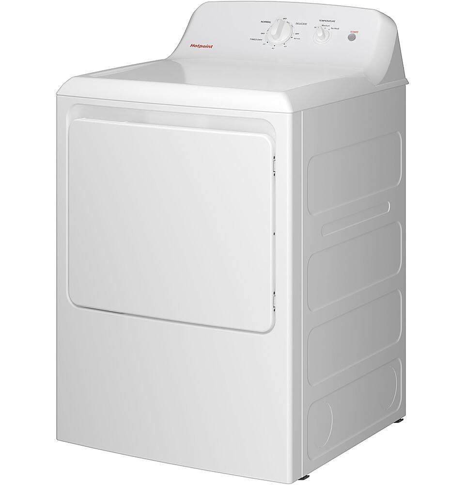 Left. Hotpoint - 6.2 Cu. Ft. Gas Dryer with Auto Dry - White.