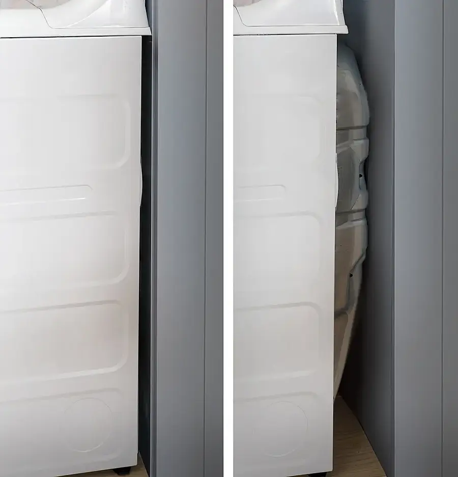 Alt View 19. GE - 6.2 Cu. Ft. Gas Dryer with Shallow Depth Design - White with Silver Matte.
