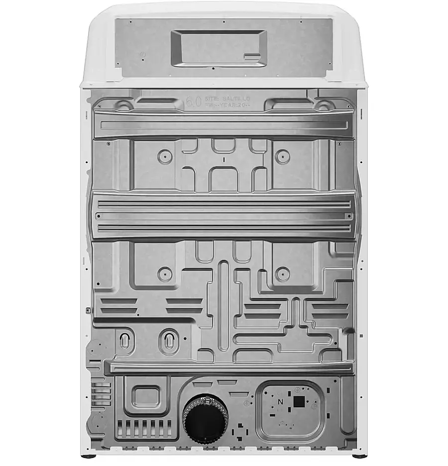 Alt View 20. GE - 6.2 Cu. Ft. Gas Dryer with Shallow Depth Design - White with Silver Matte.