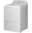 Left. GE - 6.2 Cu. Ft. Gas Dryer with Shallow Depth Design - White with Silver Matte.