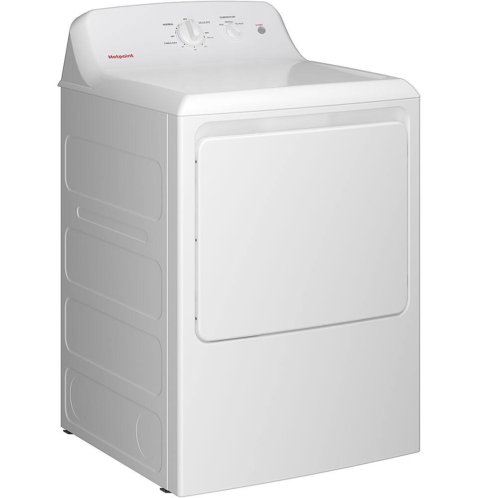 Angle. Hotpoint - 6.2 Cu. Ft. Electric Dryer with Auto Dry - White.