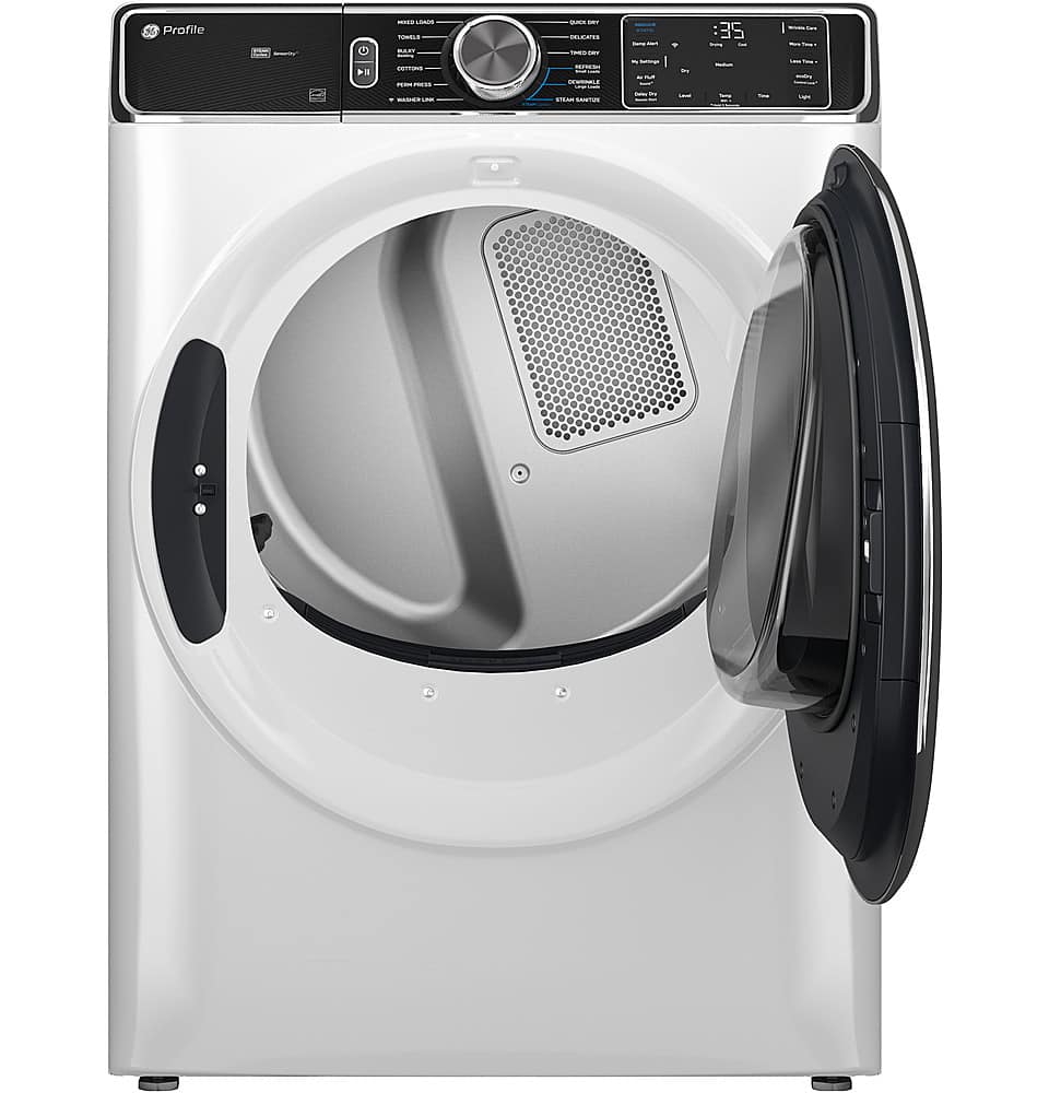 Alt View 12. GE Profile - 7.8 Cu. Ft. Stackable Smart Gas Dryer with Steam and Washer Link - White.