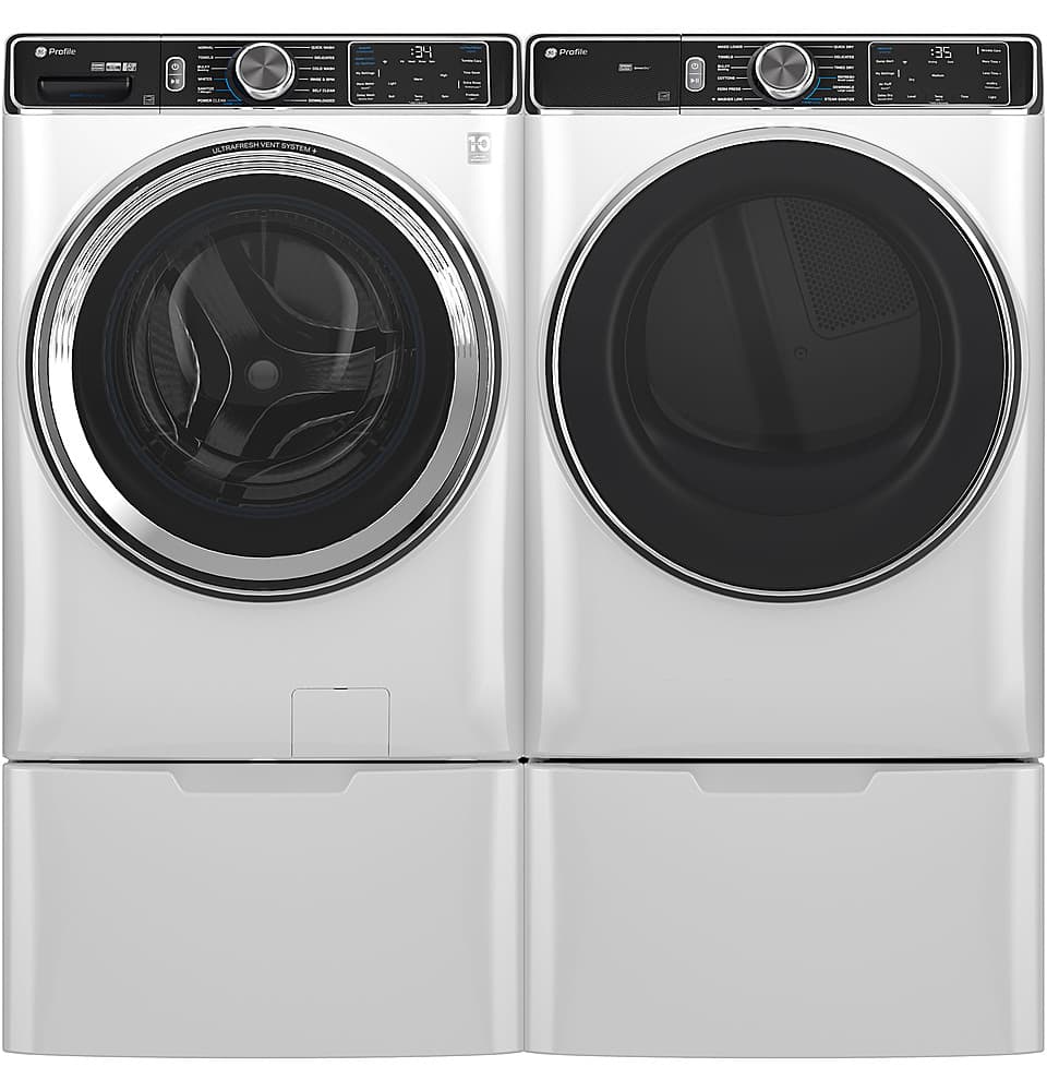 Alt View 18. GE Profile - 7.8 Cu. Ft. Stackable Smart Gas Dryer with Steam and Washer Link - White.