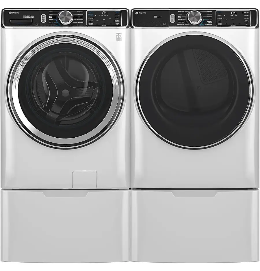 Alt View 18. GE Profile - 7.8 Cu. Ft. Stackable Smart Gas Dryer with Steam and Washer Link - White.