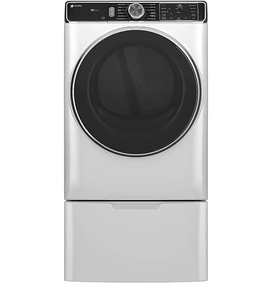 Alt View 19. GE Profile - 7.8 Cu. Ft. Stackable Smart Gas Dryer with Steam and Washer Link - White.