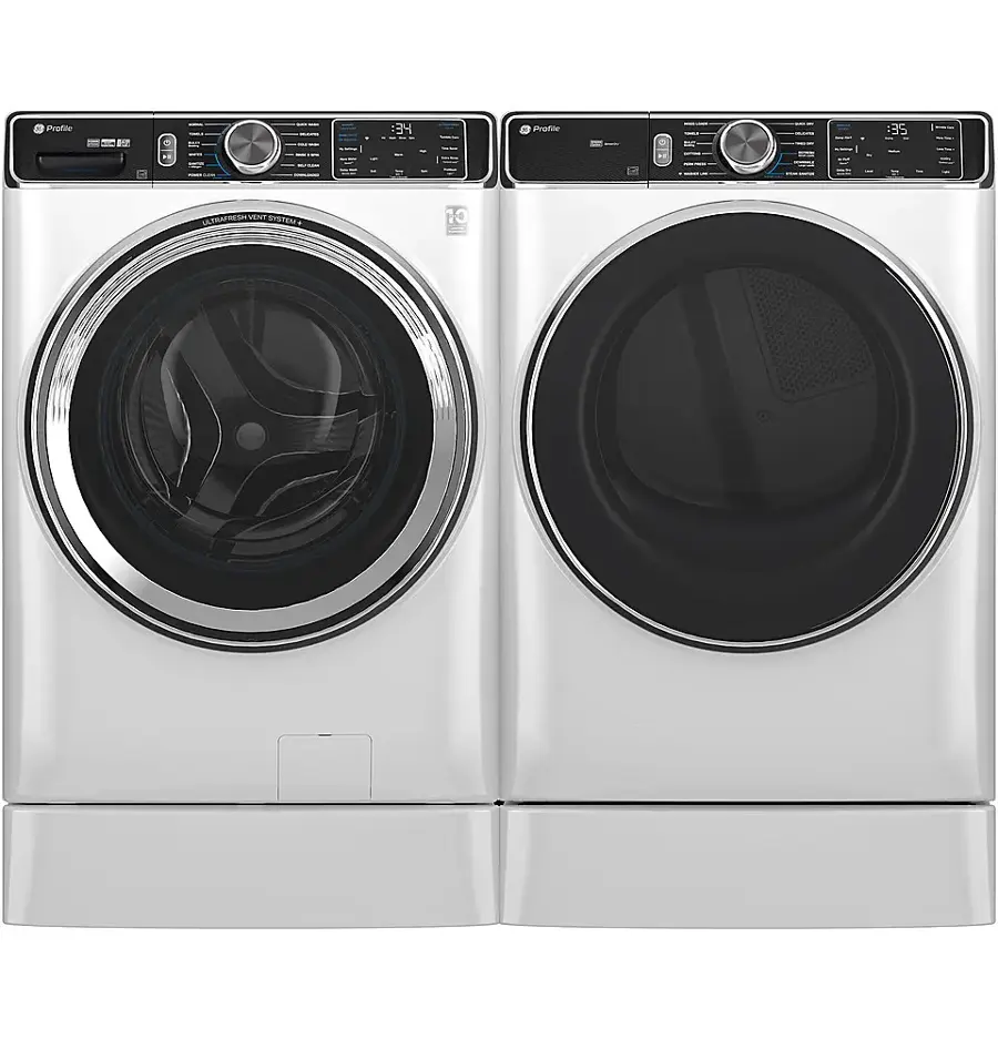 Alt View 21. GE Profile - 7.8 Cu. Ft. Stackable Smart Gas Dryer with Steam and Washer Link - White.