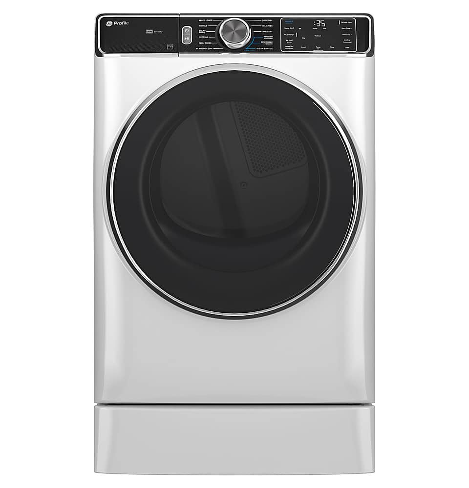 Alt View 22. GE Profile - 7.8 Cu. Ft. Stackable Smart Gas Dryer with Steam and Washer Link - White.