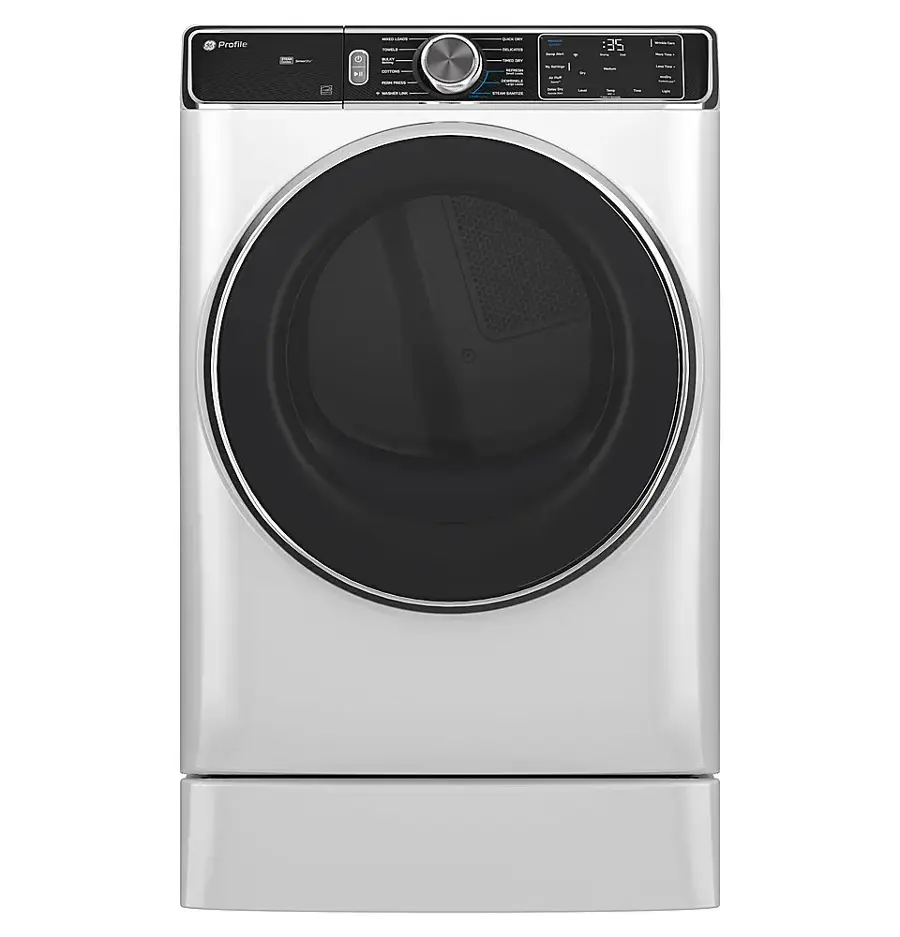 Alt View 22. GE Profile - 7.8 Cu. Ft. Stackable Smart Gas Dryer with Steam and Washer Link - White.