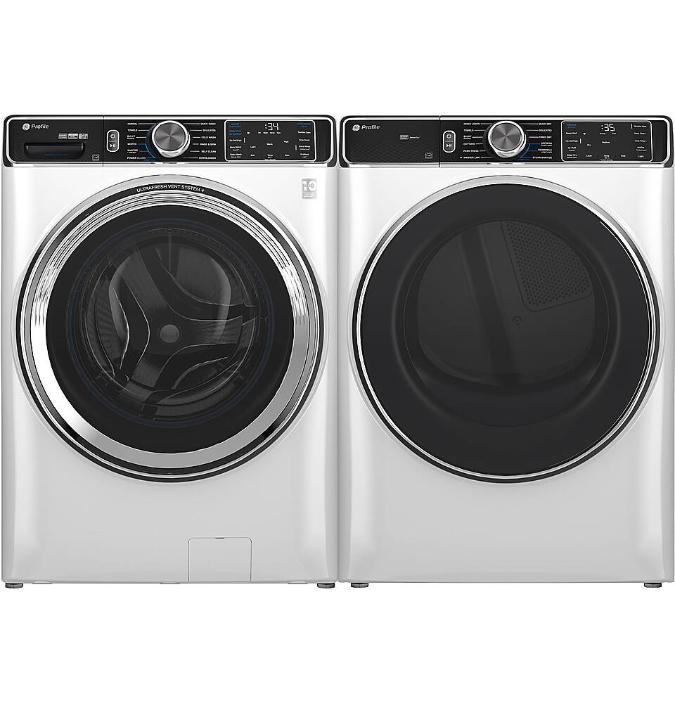 Alt View 24. GE Profile - 7.8 Cu. Ft. Stackable Smart Gas Dryer with Steam and Washer Link - White.