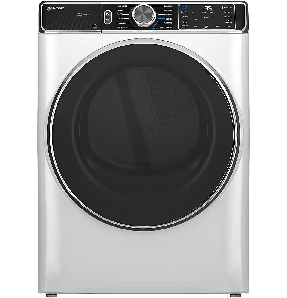 GE Profile - 7.8 Cu. Ft. Stackable Smart Electric Dryer with Steam and Sanitize Cycle - White