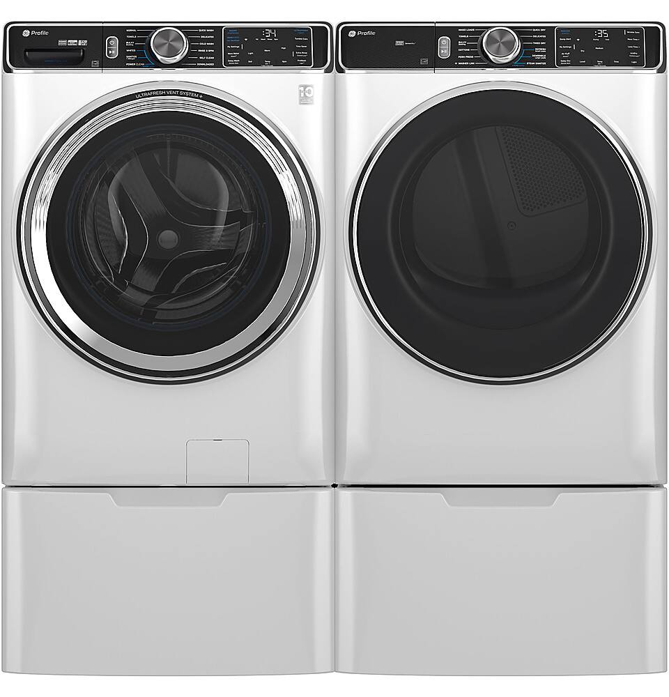Alt View 18. GE Profile - 7.8 Cu. Ft. Stackable Smart Electric Dryer with Steam and Sanitize Cycle - White.