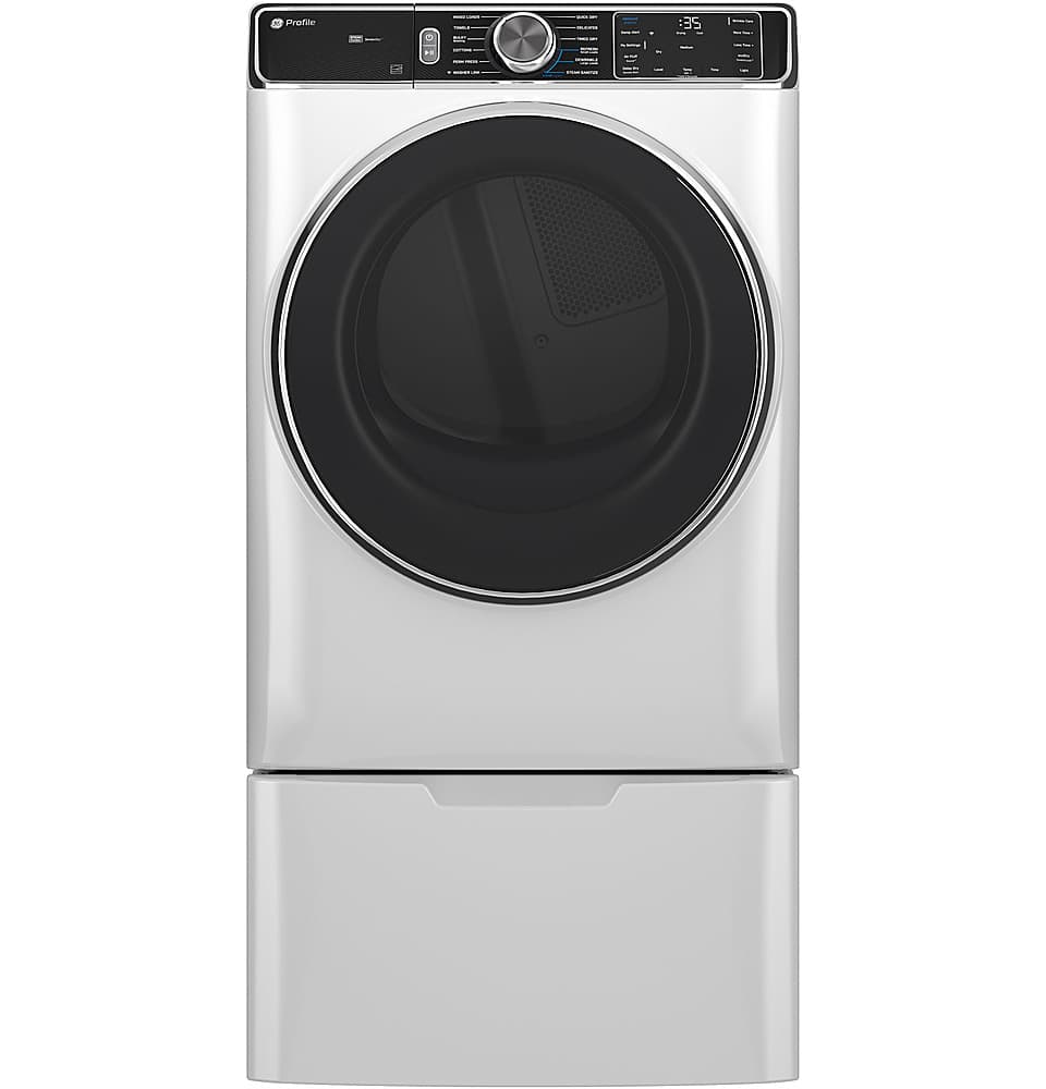 Alt View 19. GE Profile - 7.8 Cu. Ft. Stackable Smart Electric Dryer with Steam and Sanitize Cycle - White.
