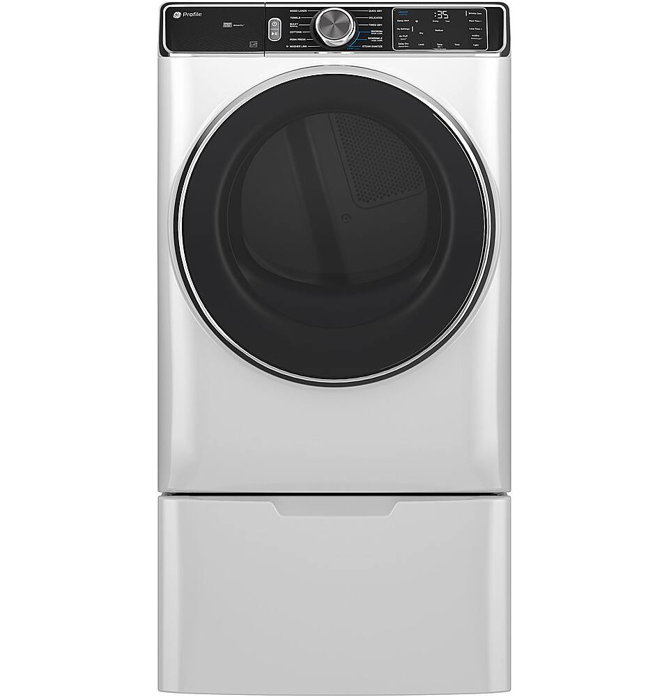 Alt View 19. GE Profile - 7.8 Cu. Ft. Stackable Smart Electric Dryer with Steam and Sanitize Cycle - White.