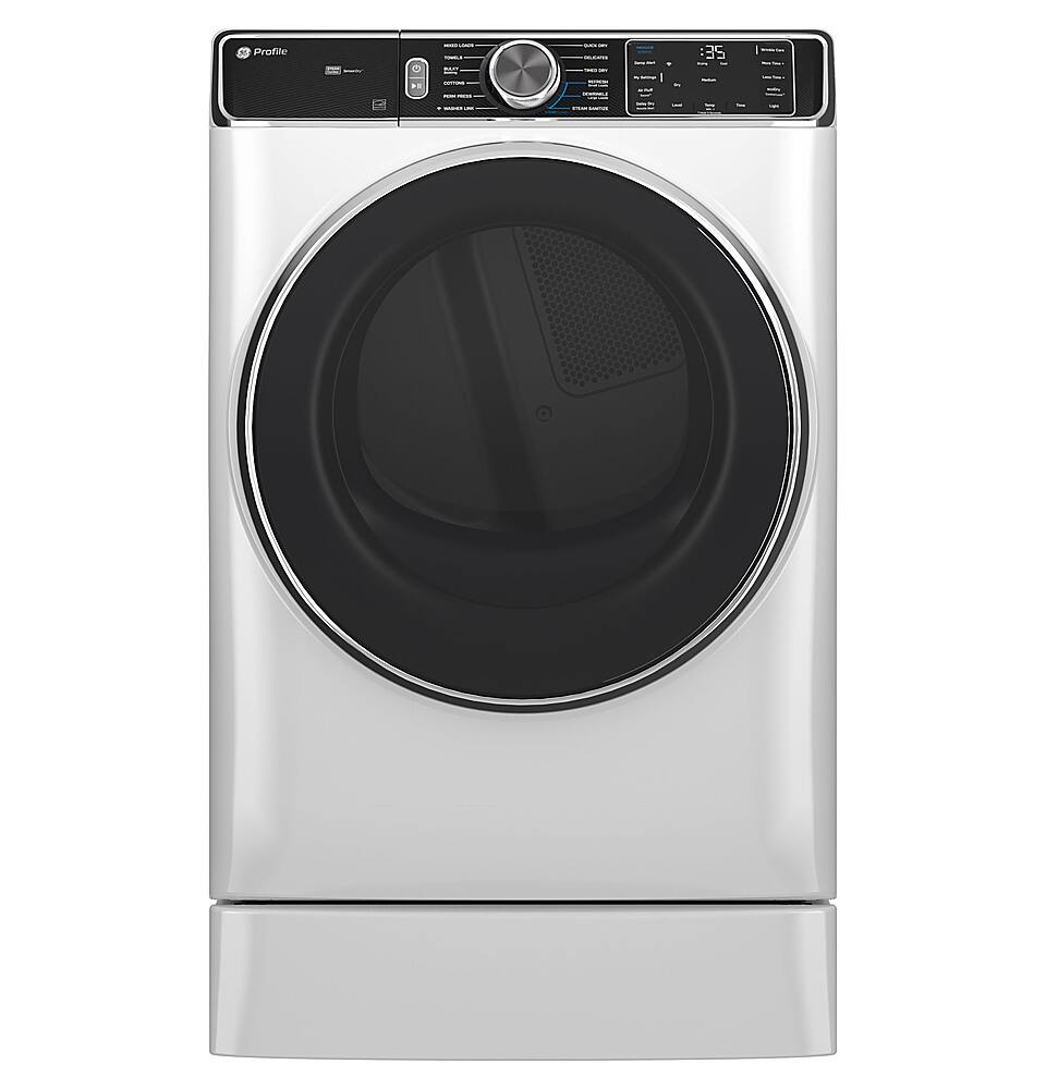 Alt View 22. GE Profile - 7.8 Cu. Ft. Stackable Smart Electric Dryer with Steam and Sanitize Cycle - White.
