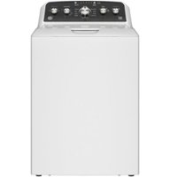 GE - 4.6 Cu. Ft. High-Efficiency Top Load Washer with Wash Boost - White with Matte Black - Front_Zoom