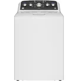 GE - 4.6 Cu. Ft. High-Efficiency Top Load Washer with Deep Fill and Cold Plus - White with Matte Black