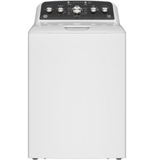 GE - 4.6 Cu. Ft. High-Efficiency Top Load Washer with Wash Boost - White with Black Matte