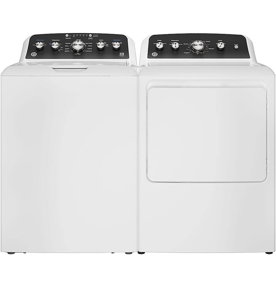 Alt View 12. GE - 4.6 Cu. Ft. High-Efficiency Top Load Washer with Wash Boost - White with Matte Black.