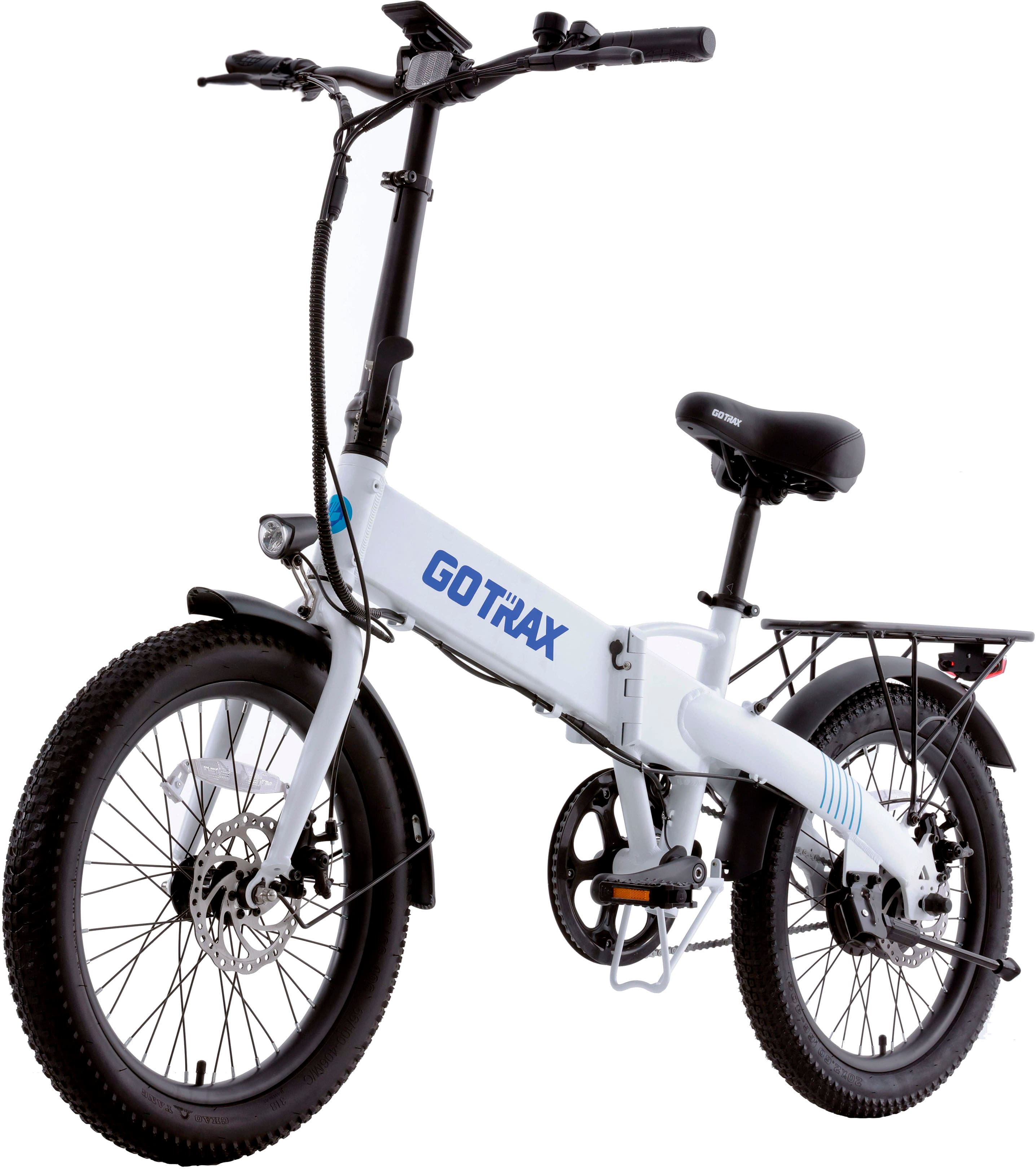 Front. GoTrax - Z4 LITE Folding eBike w/ 25 mile Max Operating Range and 20 MPH Max Speed - White.