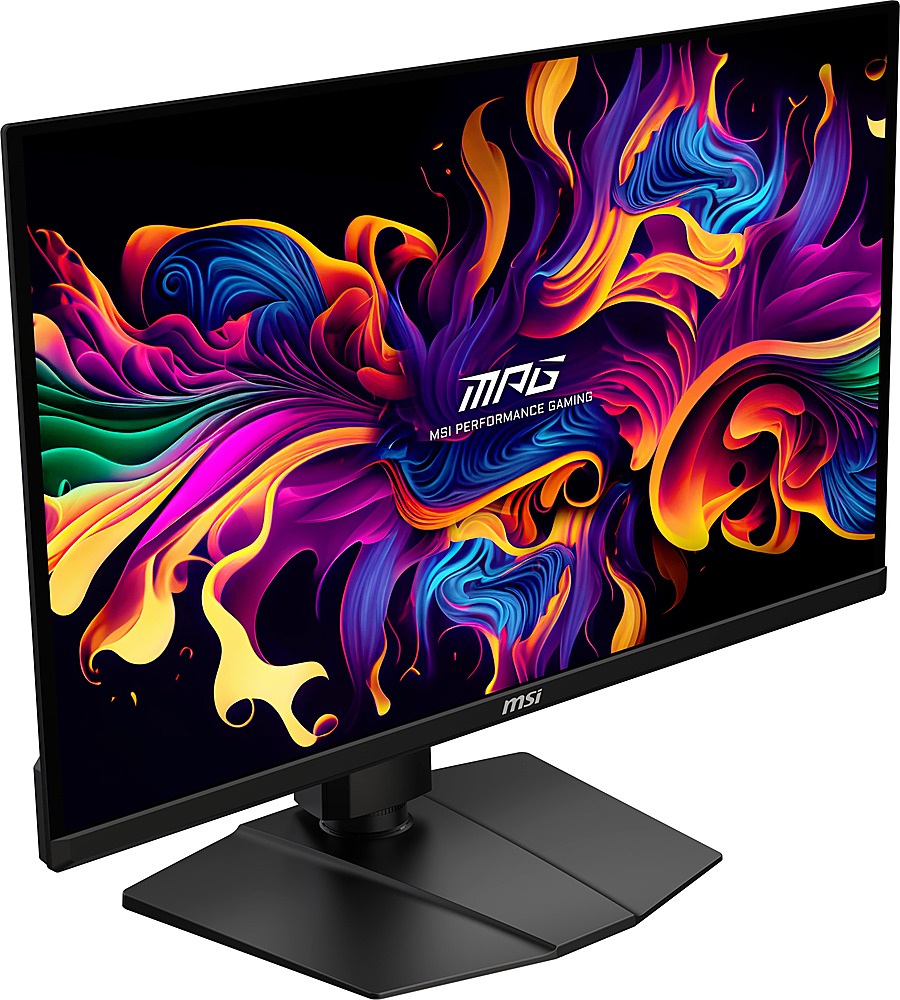 Angle View: MSI - MAG271QPXQDOLED 27" OLED QHD 360Hz 0.03ms FreeSyncPremium Gaming Monitor with HDR400 (DisplayPort, HDMI, USB-C) - Black