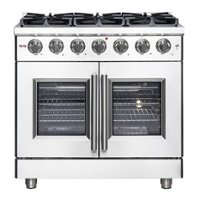 Forno Appliances - Massimo 5.36 cu.ft. Freestanding Gas Convection Range with French Doors and Air Fryer Kit - Front_Zoom