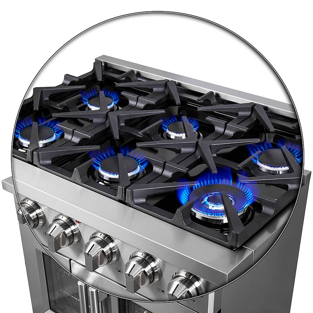 Alt View 15. Forno Appliances - Massimo 5.36 cu.ft. Freestanding Gas Convection Range with French Doors and Air Fryer Kit.