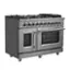 Angle. Forno Appliances - Massimo 6.58 cu.ft. Freestanding Double Oven Gas Convection Range with French Doors and Air Fryer Kit.