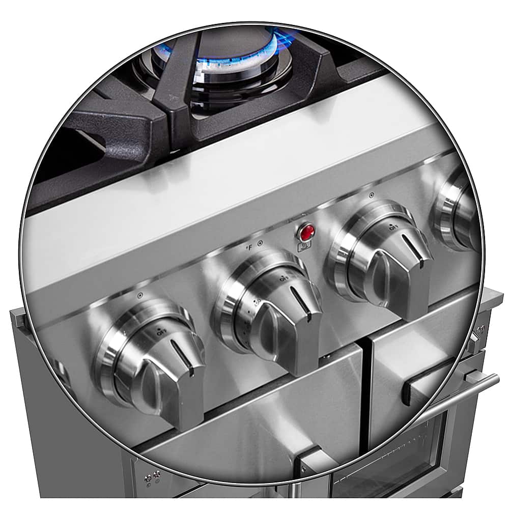 Alt View 13. Forno Appliances - Massimo 6.58 cu.ft. Freestanding Double Oven Gas Convection Range with French Doors and Air Fryer Kit.