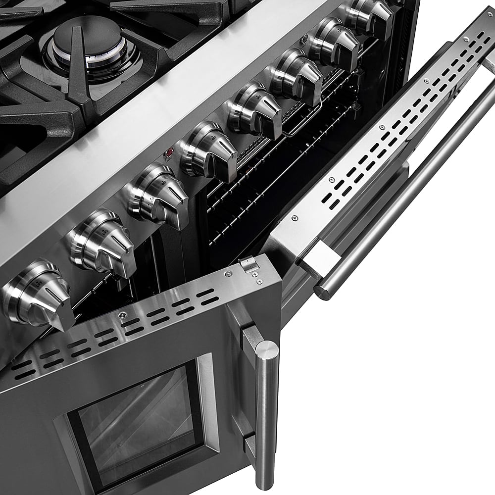 Alt View 16. Forno Appliances - Massimo 6.58 cu.ft. Freestanding Double Oven Gas Convection Range with French Doors and Air Fryer Kit.