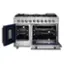 Left. Forno Appliances - Massimo 6.58 cu.ft. Freestanding Double Oven Gas Convection Range with French Doors and Air Fryer Kit.