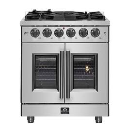 Forno Appliances - Massimo 4.32 cu. ft. Freestanding Gas Range with French Doors - Stainless Steel