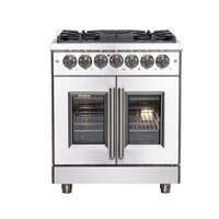 Forno Appliances - Massimo 4.32 cu. ft. Freestanding Dual Fuel Convection Range with Steam Cleaning and French Doors - Front_Zoom