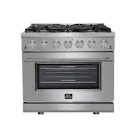Forno Appliances - Massimo 5.36 cu.ft. Freestanding Gas Range with Steam Cleaning - Stainless Steel - Front_Zoom